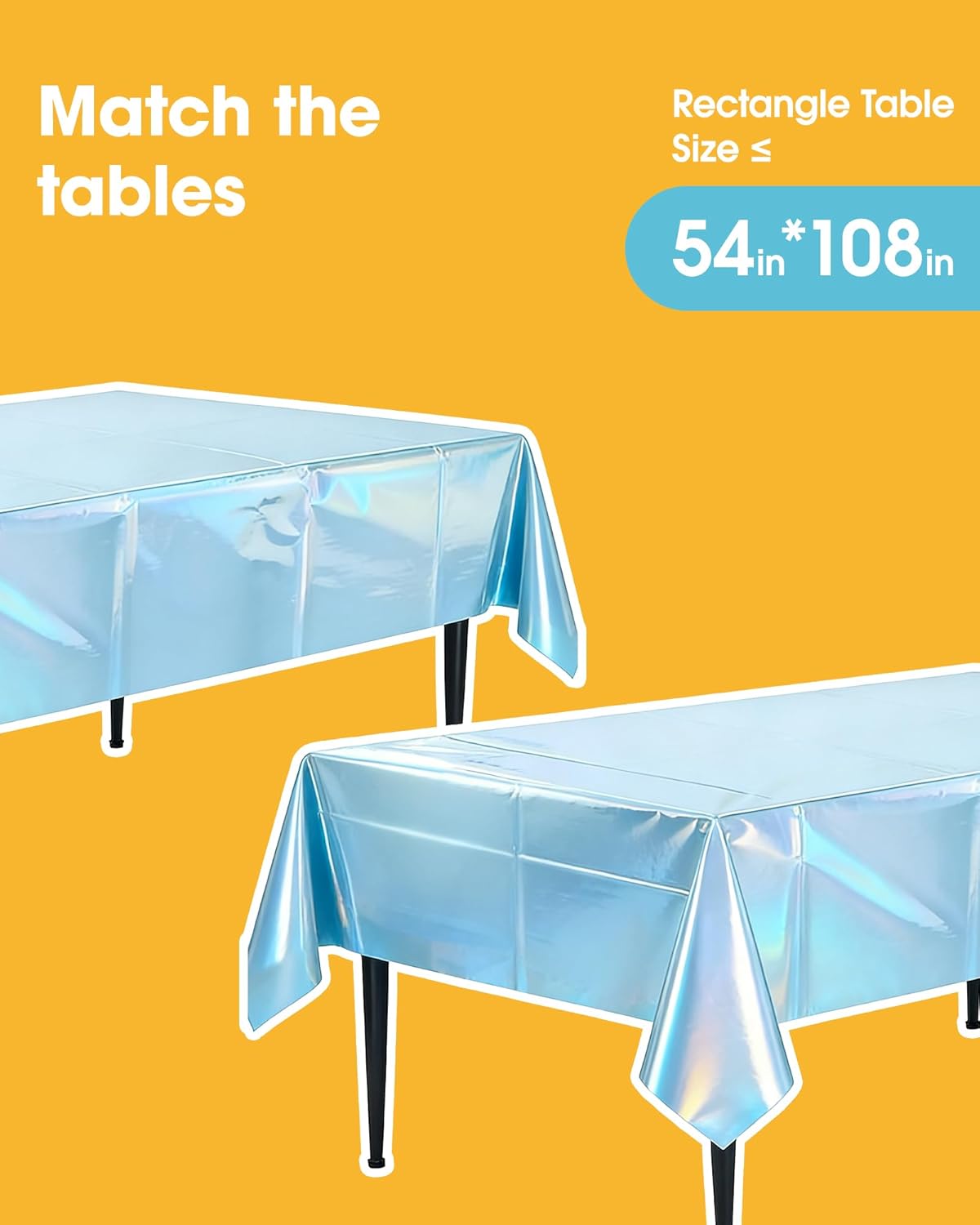 Niuara White Plastic Table Cloth - 4 Pack 54" × 108" Rectangle Disposable Tablecloths for 6FT Tables, Table Cover for Party, Holiday & Gathering Use