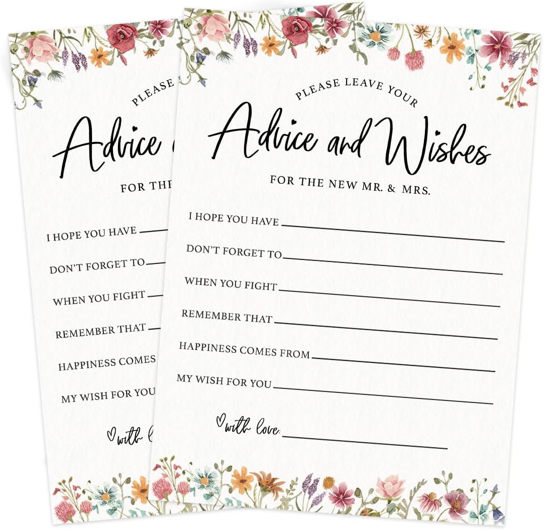 Printed Party Bridal Shower Game Set – 4 Fun Games and Activities for 30 Guests, Includes Bingo, He Said She Said, Bride & Groom Trivia, and Wedding Phrase Guessing Game, Love In Bloom Wildflower Design