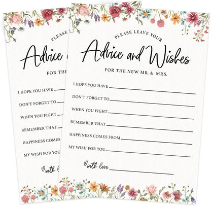 Printed Party Bridal Shower Game Set – 4 Fun Games and Activities for 30 Guests, Includes Bingo, He Said She Said, Bride & Groom Trivia, and Wedding Phrase Guessing Game, Love In Bloom Wildflower Design