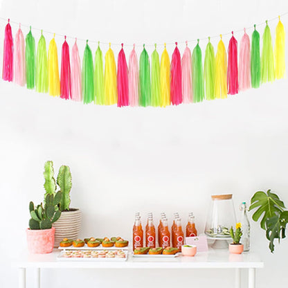 Navy-Blue White-Silver Tassel Garland Streamers - 15pcs Party Decorations Tissue Paper Tassels Banner,Graduation 2025 Wedding Baby Bridal Shower Hanging Decoration Boy Birthday Backdrop Decor Panduola