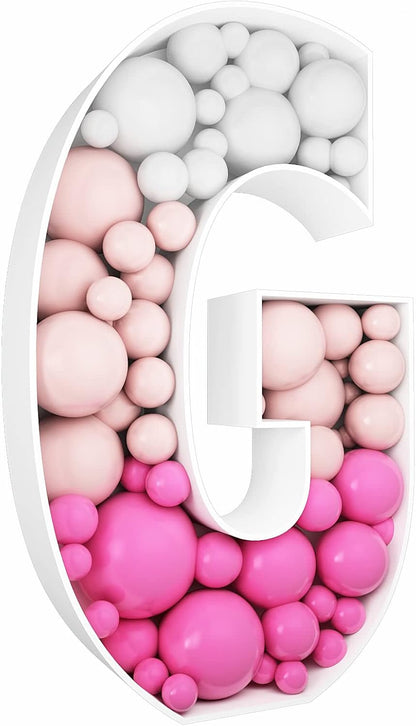 JW Passion - Premium Quality Made 3FT Tall Mosaic Balloon Frame Big Marquee Light Up Letters DIY Kit for Birthday Party Wedding Backdrop Decor Letter A Pre-Cut Foam Board
