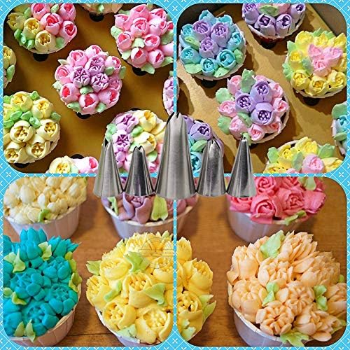 Piping Tips For Cake Decorating, Stainless Steel Icing Piping Nozzles For Pastry Fondant Decorating Tools (C)