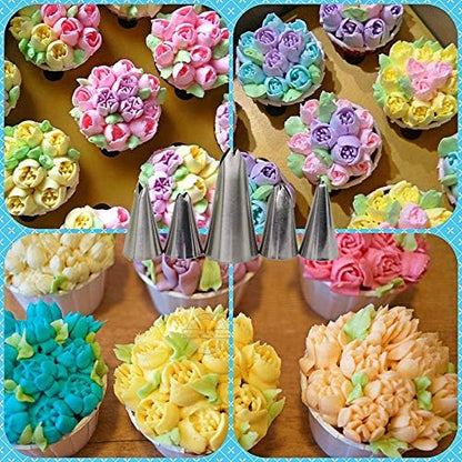 Piping Tips For Cake Decorating, Stainless Steel Icing Piping Nozzles For Pastry Fondant Decorating Tools (C)