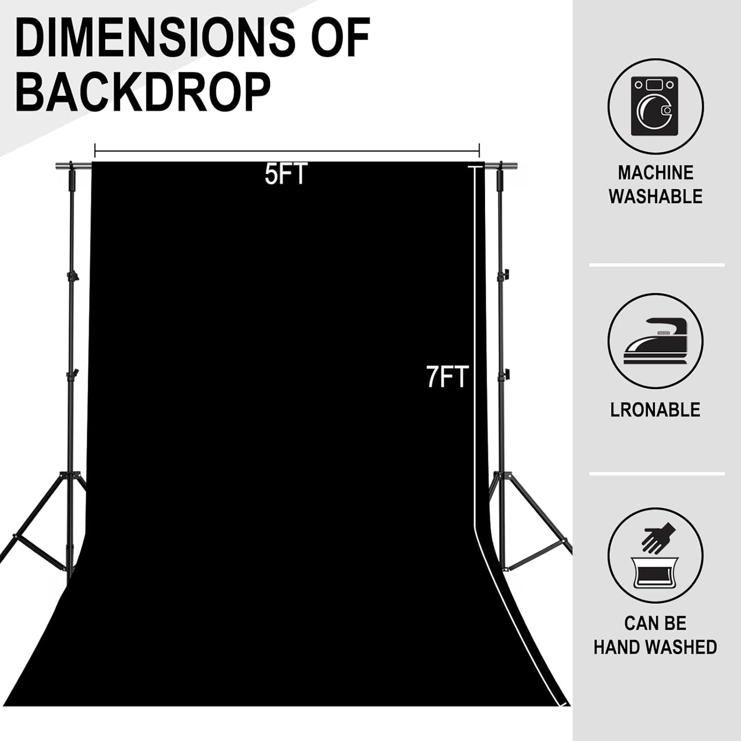 GFCC 8FTX10FT White Backdrop Background for Photography Photo Booth Backdrop for Photoshoot Background Screen Video Recording Parties Curtain