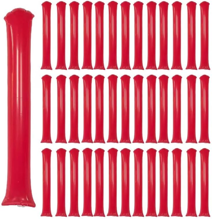 40pcs Round headTeam Spirit Boom Sticks Thunder Sticks Cheering Sticks Team Spirit Plastic Cheerleading Spirit Stick Clapper Inflatable Noise Maker Sports Supply (Glitter color)
