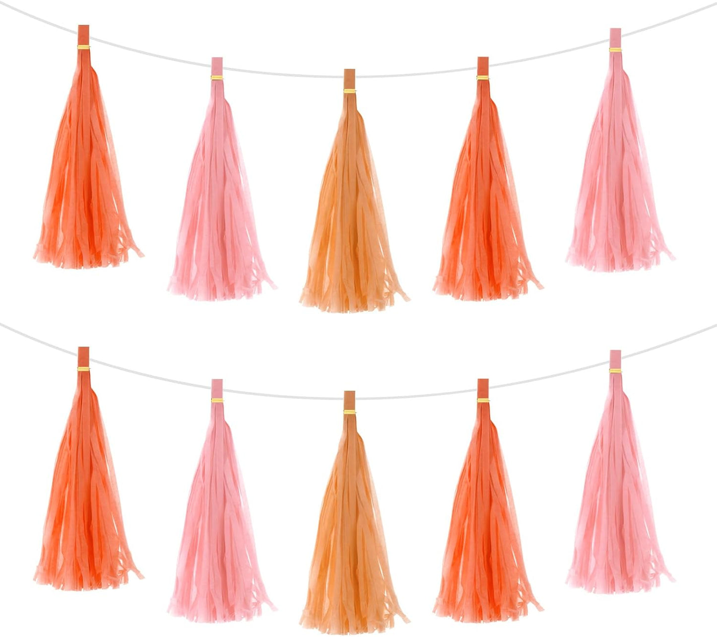 MECCANIXITY 15Pcs Light Blue Tassel Garland Banner with Rope Tissue Paper Tassels Party DIY Kits for Anniversary Wedding Birthday Party