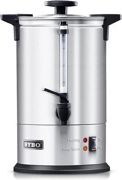SYBO 6L Commercial Coffee Maker, Stainless Steel Coffee Urn With Cool-Touch Handles, Electric Coffee Pot Hot Beverage Dispenser, Quick-Brewing Coffee Urn, For Events,Party & Catering - 45 Cup