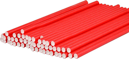 Disposable Paper Straws Solid Green - 7.75'' x 0.24'', 100 Counts - for Drinking, Beverage, Juice, Soda, Bar Supplies