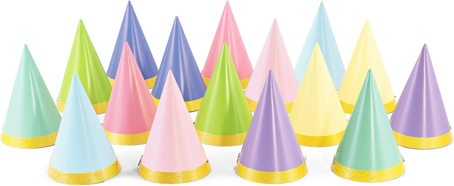 CANREVEL 24 PCS Pre-Assembled Party Hats for Adults, Party Decorations Supply Headwear Celebration for Women Men