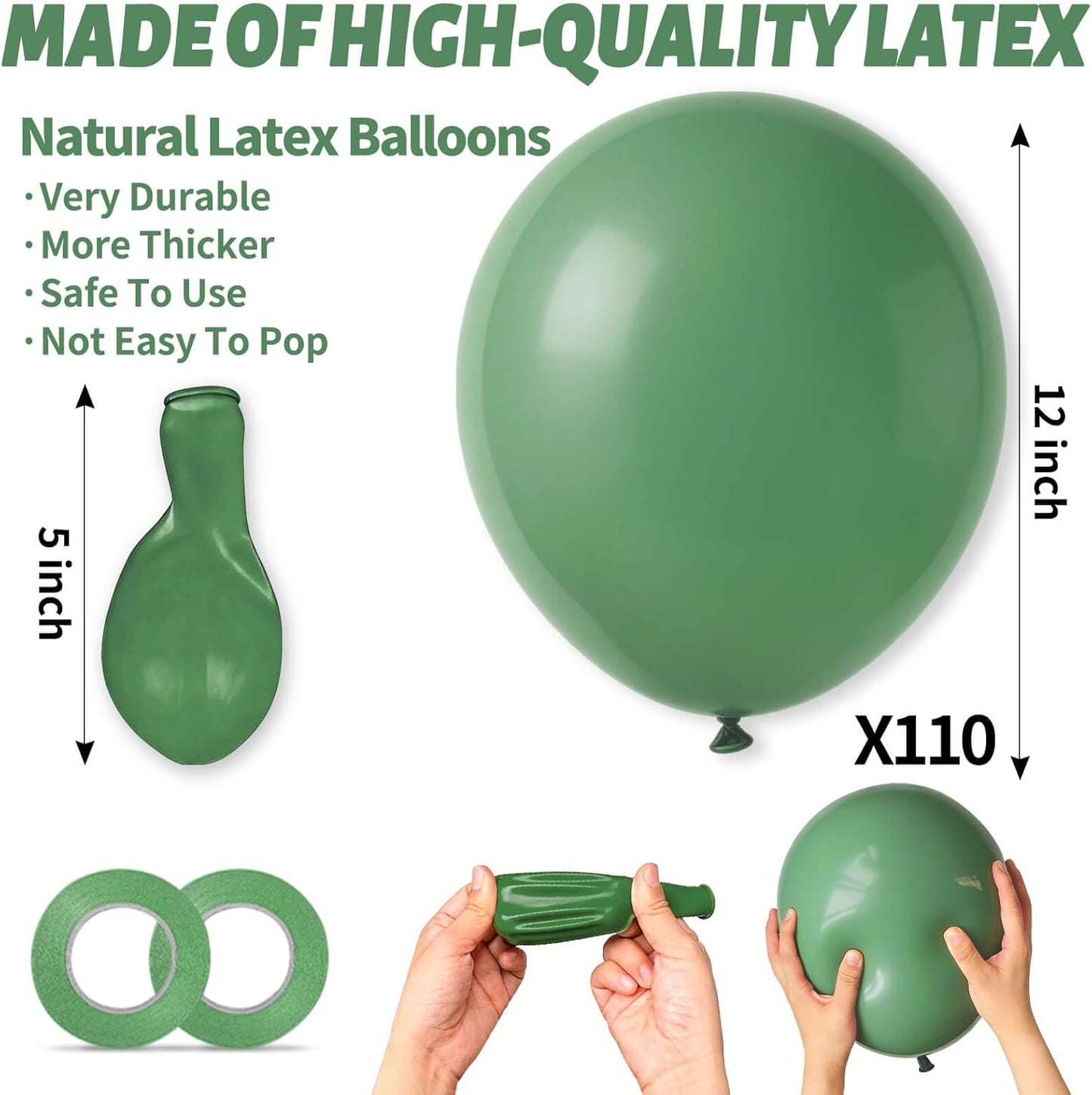 110pcs Black Balloon 12 inch, Black Latex Balloons for Birthday Party Baby Shower Wedding(with 2 Ribbons). - Colors A