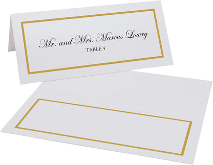 Single Line Border Printable Place Cards, Gold (Choose Color), Set of 60 (10 Sheets), Laser & Inkjet Printers - Wedding, Party, Dinner, and Special Events - Made in the USA