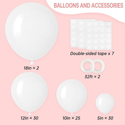 RUBFAC 87pcs Metallic Blue Silver Balloon Garland Arch Kit, 18 12 10 5 Inch Blue Silver Confetti Latex Party Balloons for Birthday Graduation Baby Shower Decoration