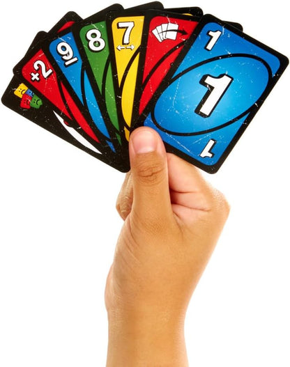 Mattel Games UNO Show ‘em No Mercy Card Game for Kids, Adults & Family Parties & Travel with Extra Cards, Special Rules & Tougher Penalties