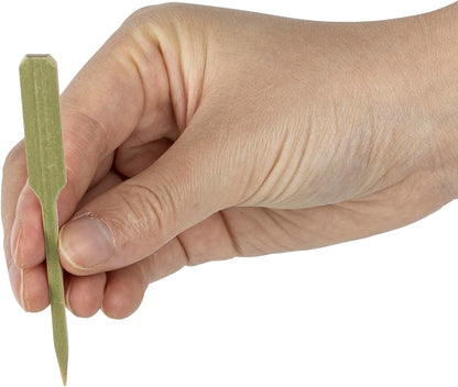 3.5 Inch Cocktail Picks, 100 Disposable Appetizer Skewers - Cylinder Top, Sturdy, Natural Bamboo Decorative Toothpicks, For Barbeques, Parties, Or Buffets