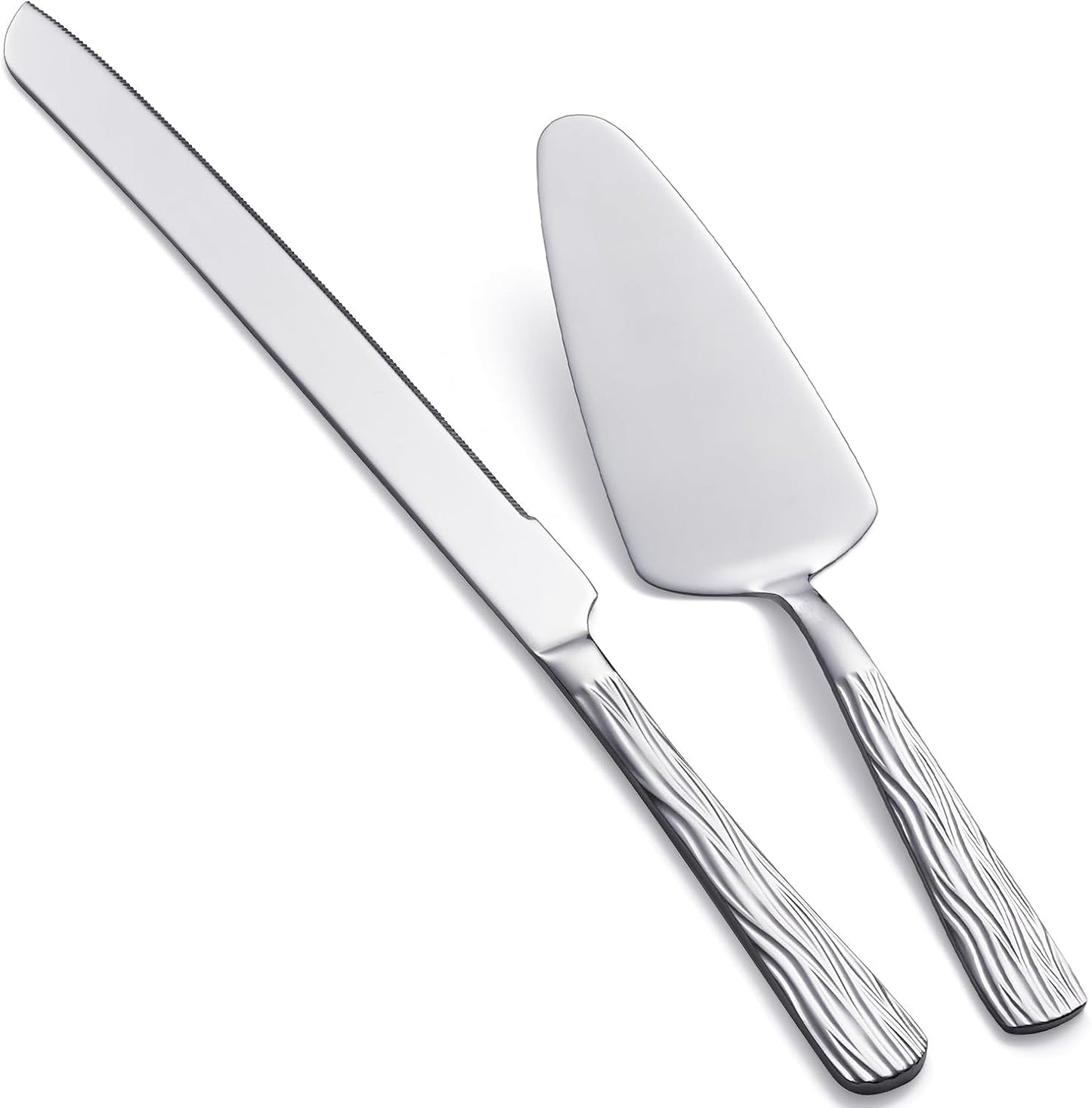 Black Cake Cutter Set, Stainless Steel Cake Cutting Utensils Include 13-inch Cake Knife and 9.3-inch Cake Server suitable for Weddings, Birthdays, and Anniversaries