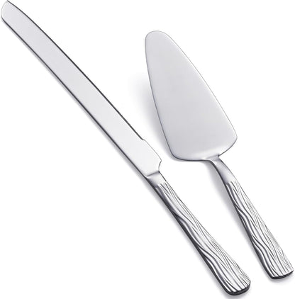 Black Cake Cutter Set, Stainless Steel Cake Cutting Utensils Include 13-inch Cake Knife and 9.3-inch Cake Server suitable for Weddings, Birthdays, and Anniversaries