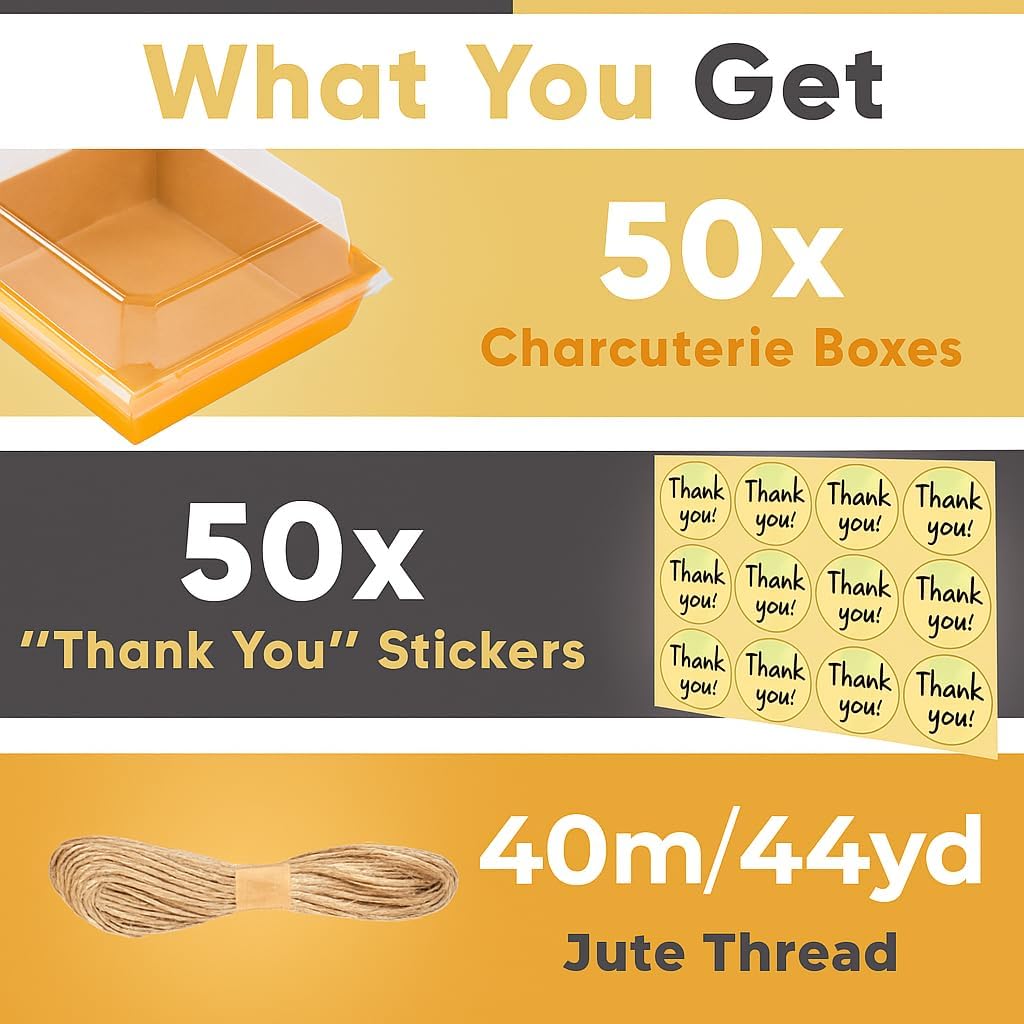 Leafiew 50 Pack Small Charcuterie Boxes with Clear Lids - To Go Paper Mini Charcuterie Box, Disposable Food Containers, 5Inch Dessert Boxes - Sandwich, Cookie, Sushi, Cake Slice, Strawberries (Brown)