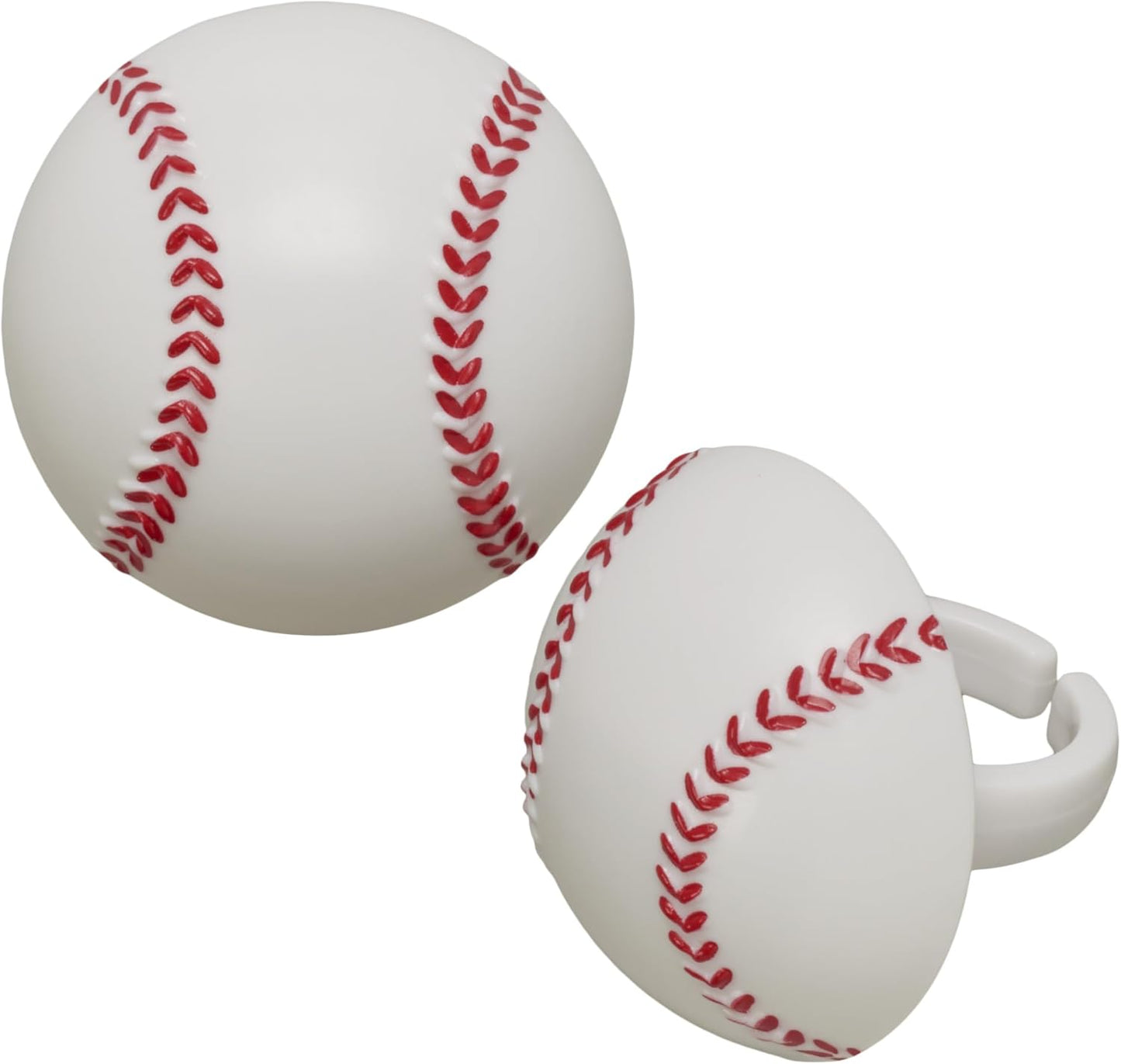 DecoPac Baseball Rings, Cupcake Decorations, Baseball Cupcake Toppers, Food Safe – 24 Pack