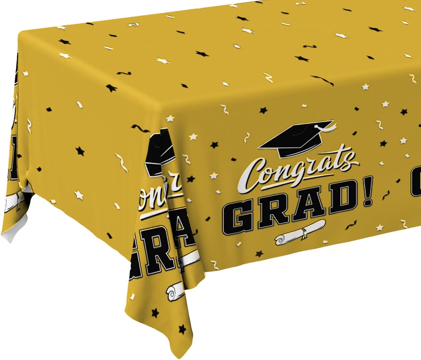 Gatherfun Graduation Party Decorations, Gongrats Grad Tablecover for Graduation Party Supplies, 3 pcs Green Table Cloths, 54"x108"