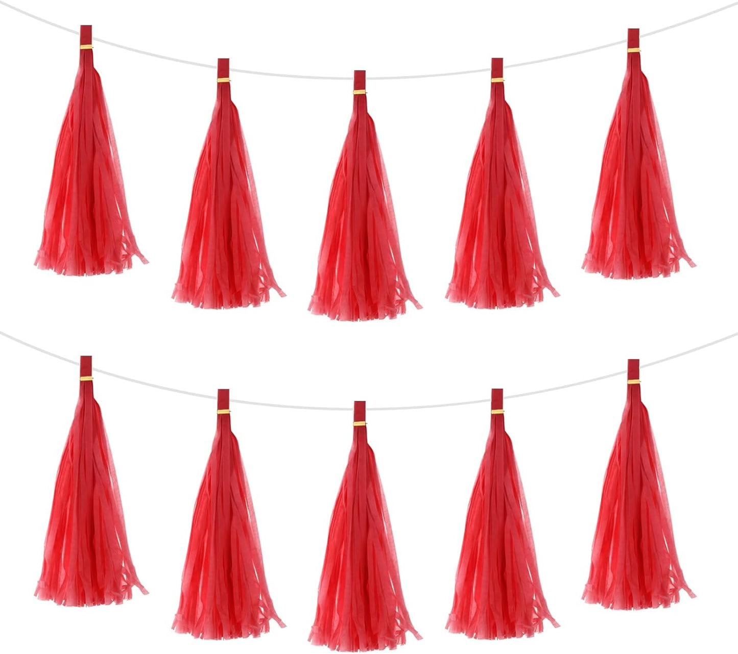 MECCANIXITY 15Pcs Light Blue Tassel Garland Banner with Rope Tissue Paper Tassels Party DIY Kits for Anniversary Wedding Birthday Party