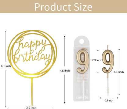 10-Piece Number Birthday Candles - Glitter Cake Toppers for Birthday & Wedding Parties