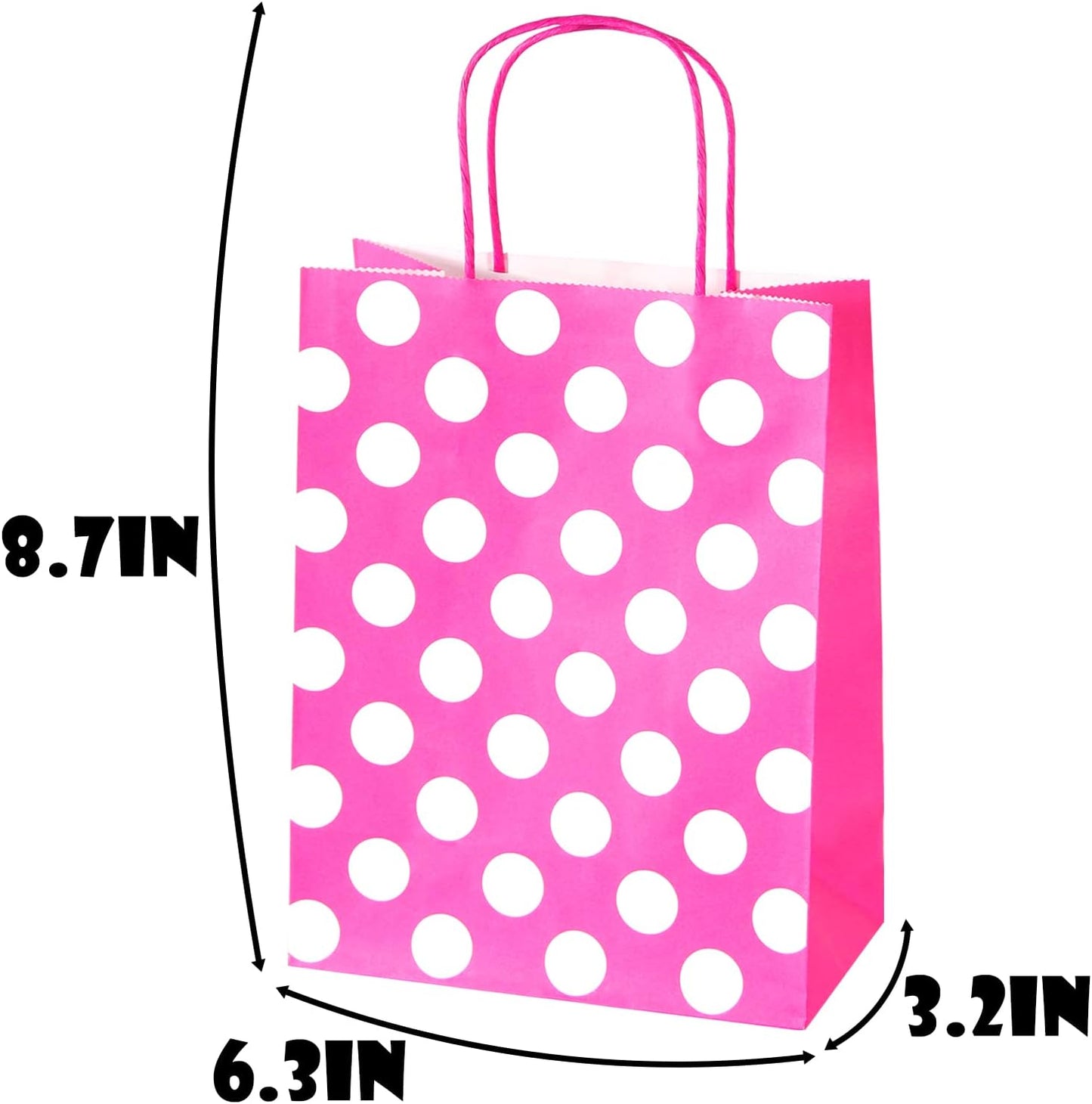 BLEWINDZ 32 Pieces Gift Bags with 32 Tissues, 8 Colors Party Favor Bags with Handles, Rainbow Gift Bag for Wedding, Birthday, Party Supplies and Gifts