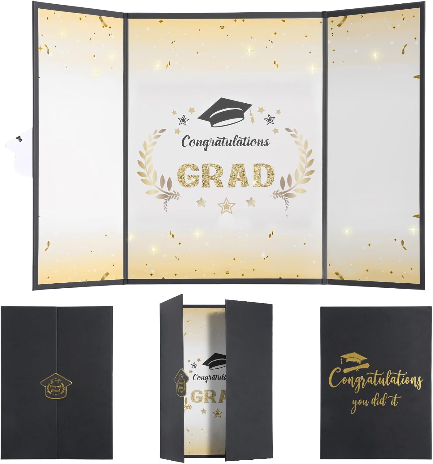 Graduation Guest Book 2026, Black and Gold Graduation Decorations Class of 2026 Graduation Signature Autograph Book for Congrats Grad Party Favors Supplies Gifts