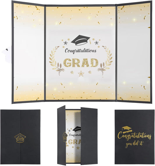 Graduation Guest Book 2026, Black and Gold Graduation Decorations Class of 2026 Graduation Signature Autograph Book for Congrats Grad Party Favors Supplies Gifts