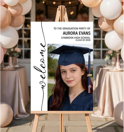 Graduation Party Welcome Sign, Custom Photo Grad Party Sign, Personalized High School & College University Grad Decoration #4
