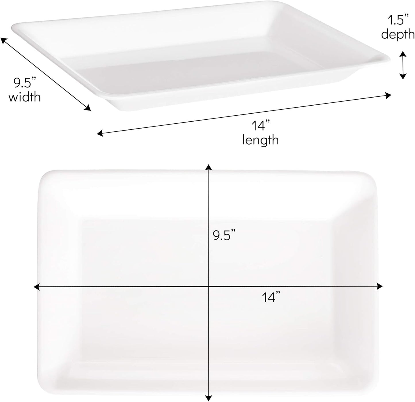 Plasticpro Plastic Serving Trays - Serving Platters Rectangle 10 X 14 Disposable Party Dish Crystal Clear Pack of 4