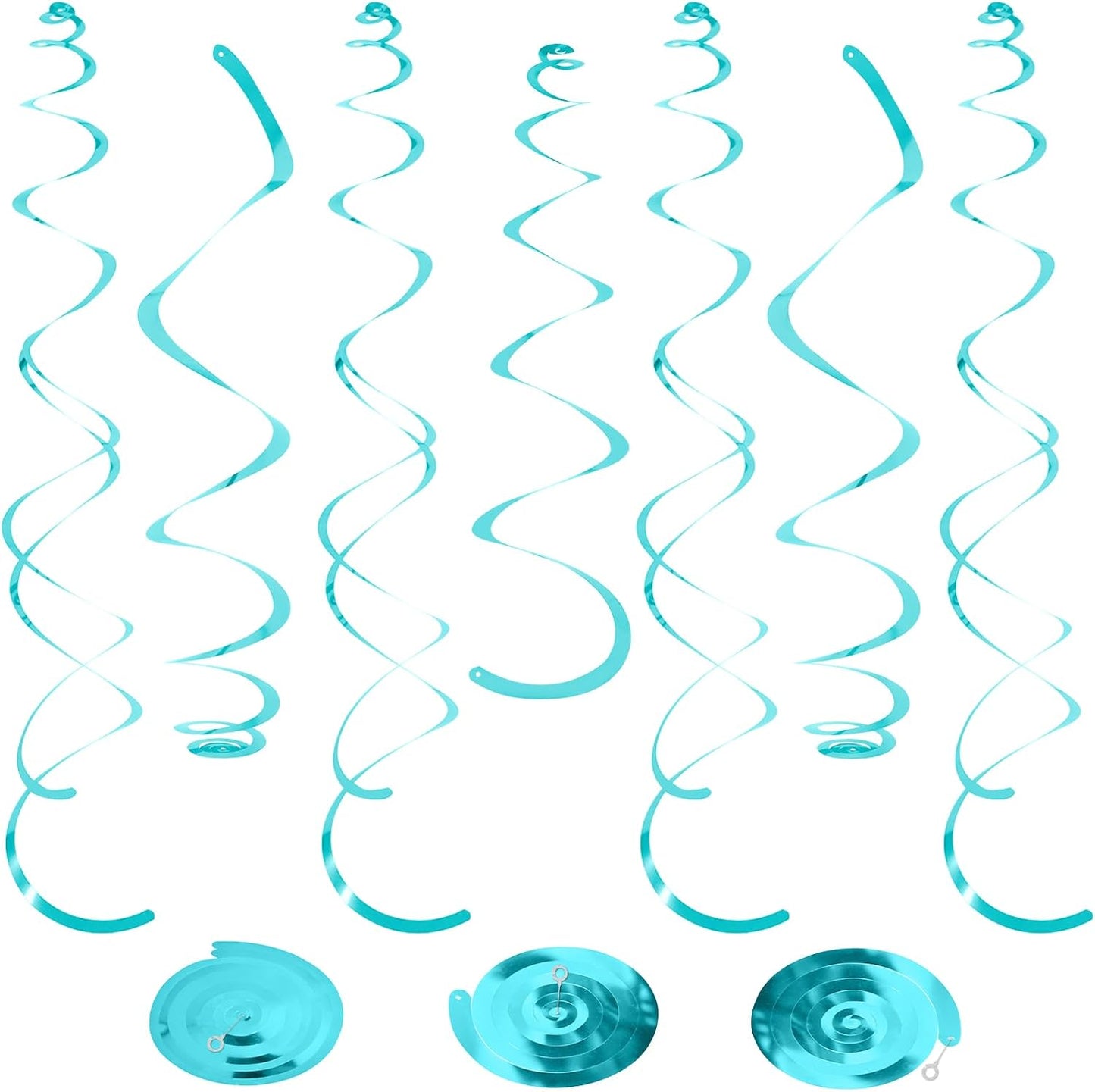 24 PCS Pink Hanging Swirl, Sparkle Ceiling Hanging Decorations, Plastic Streamer Party Decorations with Double-Swirls and Single-Swirls for Birthday Decorations, Easter, Graduation, Baby Shower