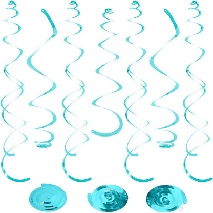 24 PCS Pink Hanging Swirl, Sparkle Ceiling Hanging Decorations, Plastic Streamer Party Decorations with Double-Swirls and Single-Swirls for Birthday Decorations, Easter, Graduation, Baby Shower
