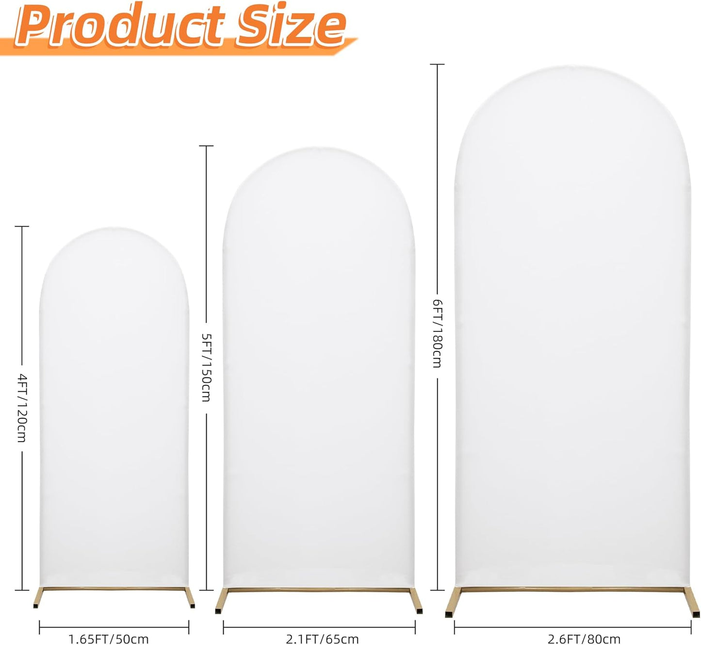 3-Piece Arch Cover Bundle – 7.2FT, 6.6FT & 6FT Stretch Spandex Backdrop Set – Wedding, Birthday & Photo Booth Arch Covers for Every Event