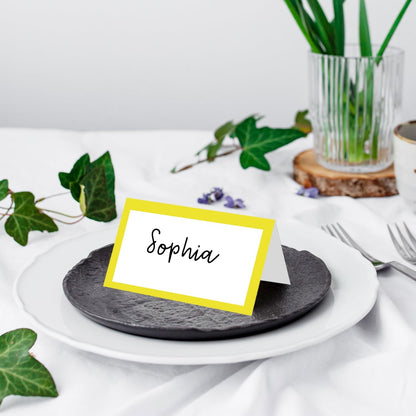 25 Pack Pink Plaid Bow Place Cards, Editable Name Cards for Table Setting, Tent Cards Food Label for Dinner Party, Bridal Shower, Wedding, Baby Shower and Events -T30