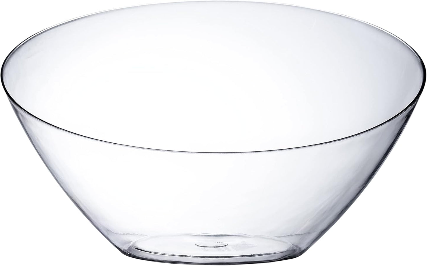 Posh Setting Crystal Clear, Disposable Premium Hard Plastic Medium Angled Bowl, Party, Salad, Snack and Fruit Bowl 5 Pack
