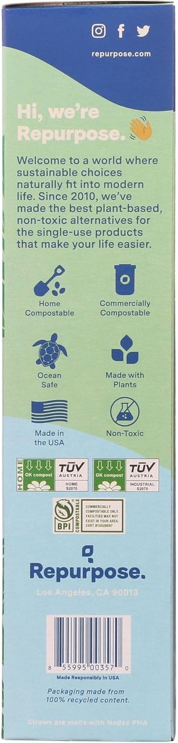 REPURPOSE Compostable Straws, 50 CT