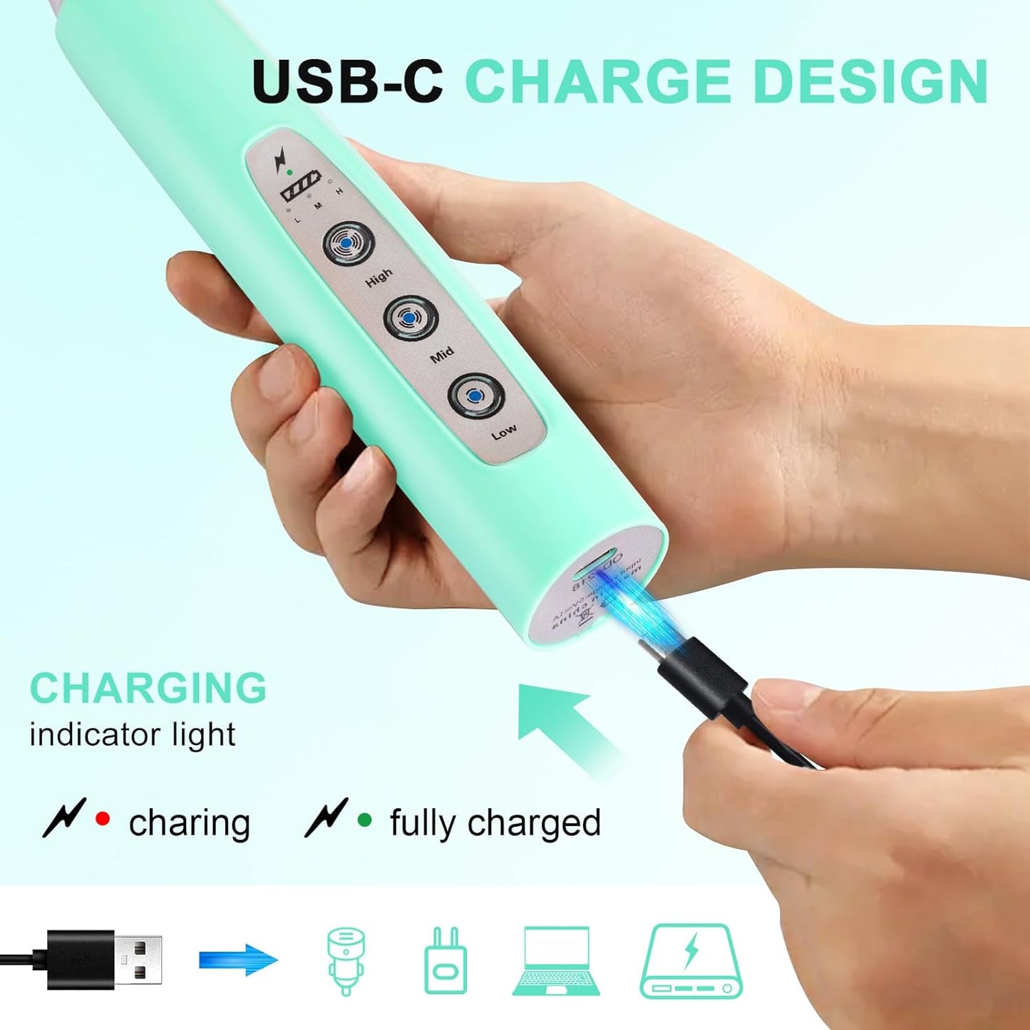 YUSWKO Black Handheld Milk Frother Wand for Coffee, Rechargeable Electric Whisk with 3 Heads 3 Speeds Drink Mixer Coffee Frother For Latte, Cappuccino, Hot Chocolate, Egg