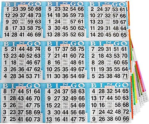 Assorted 9 on 4 Bingo Paper