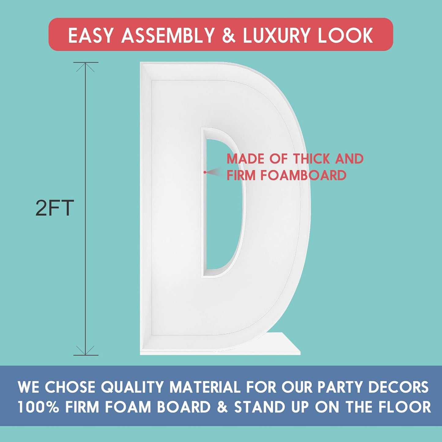 JW Passion - Premium Quality Made 3FT Tall Mosaic Balloon Frame Big Marquee Light Up Letters DIY Kit for Birthday Party Wedding Backdrop Decor Letter A Pre-Cut Foam Board