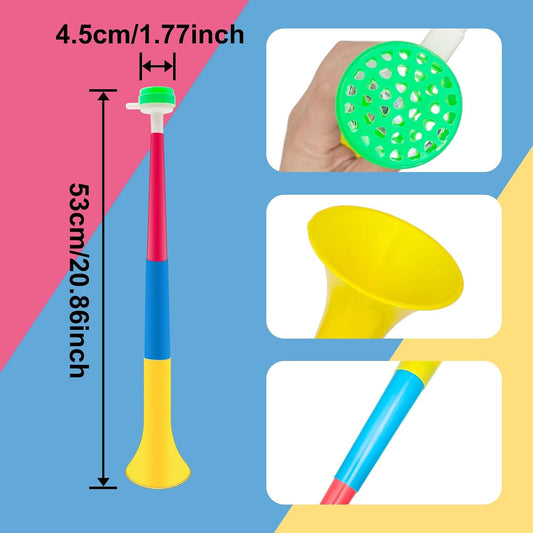 6 PCS Plastic Collapsible Stadium Horns, Collapsible Air Horns Noisemaker for Sporting Events Football Games Graduation School Sports Party Decorations Supplies Favors (Random Color Matching)