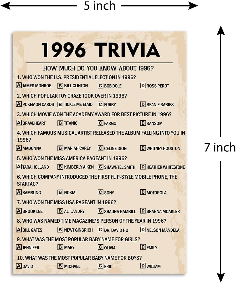 QUPT 40th Birthday Party Games, Movies in 1986 Games, Birthday Party Supplies for Adults, Fun 1986s Party Game，Pack of 30 Cards