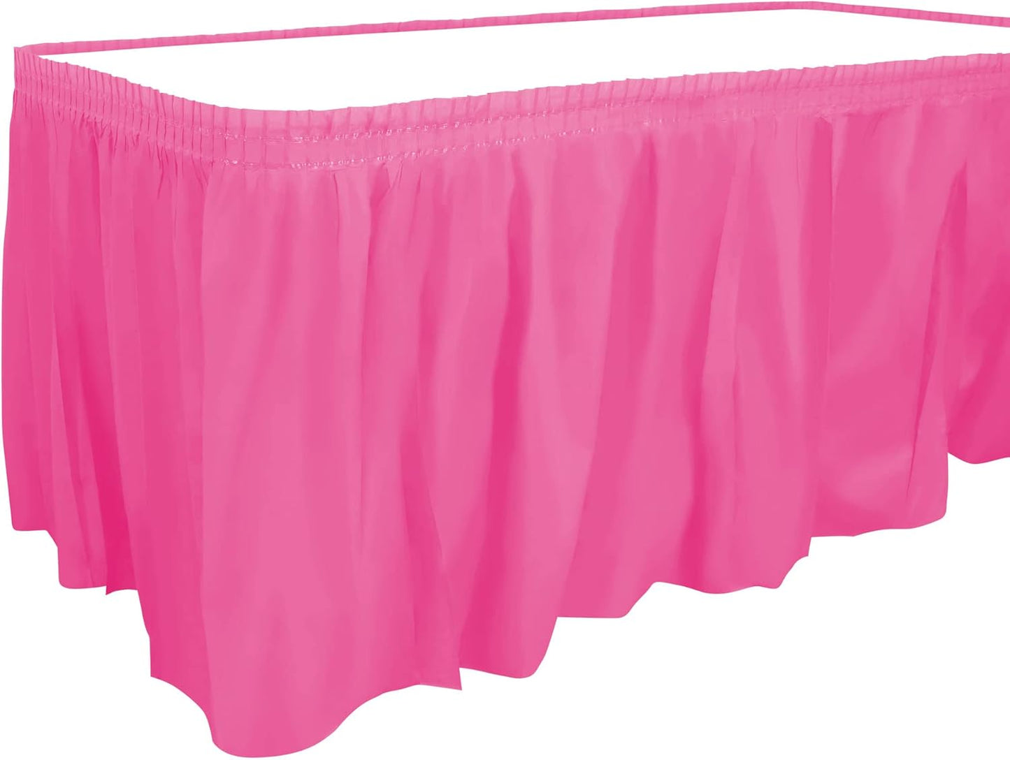 Party Dimensions Plastic Table Skirt, 29-Inches by 14-Feet - White - 6 Pack