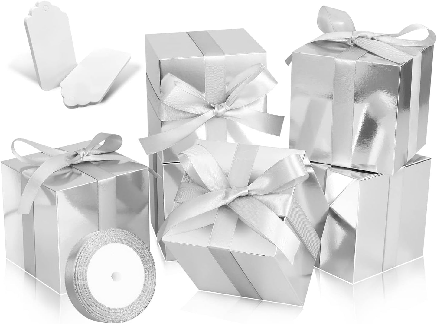 100 Pack Small Gift Boxes, 2x2x2 Inches Favor Boxes Gold Paper Gift Boxes with Lids for Presents, Crafting, Cupcake Boxes, Gifts, Candy Boxes for Wedding Party Bridal Shower Baby Shower Favors