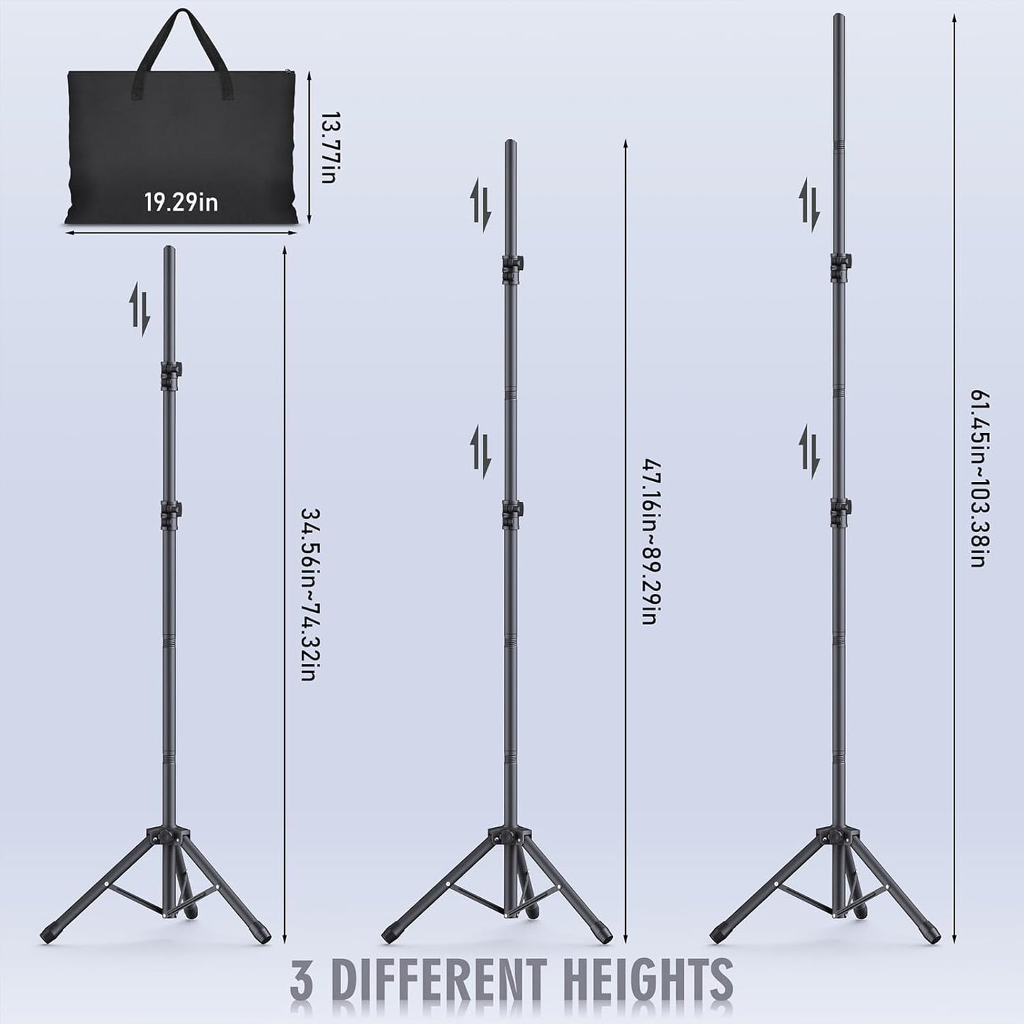 Backdrop Stand Kit - 6 Widths, 10x7.5ft Adjustable Background Stand for Parties & Studio Photography