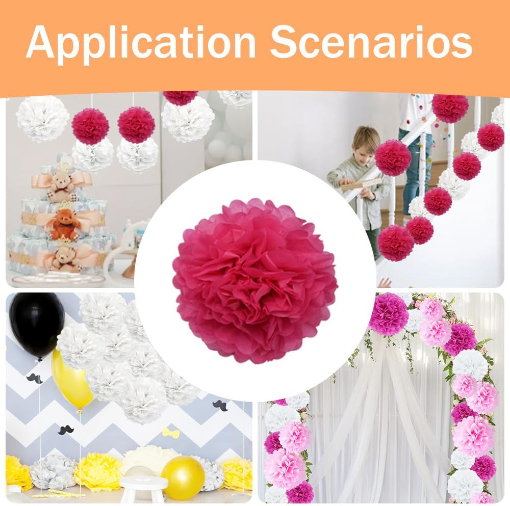 Yosawa 12 Pcs Tissue Paper Pom Poms Flowers,10''12''Paper Flower Party Decorations for Wedding Birthday Baby Shower Baby Girl Room Nursery Decoration（Sky Blue/ZH）