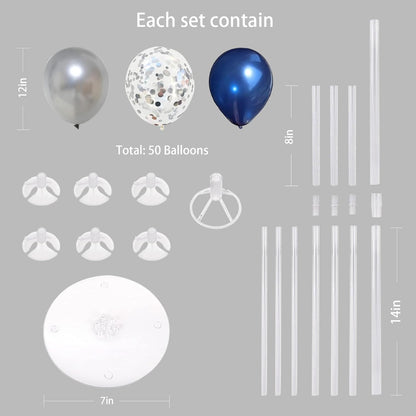 6 Set Balloon Stand Kit for Table Centerpieces With Balloon and Base Party Decorations for Birthday Wedding Retirement Graduation Baby Shower (Black Gold)
