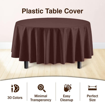 Exquisite Party Solids 6-Pack Premium Plastic Tablecloth 54in. x 108in. Rectangle Plastic Table Cover - Navy