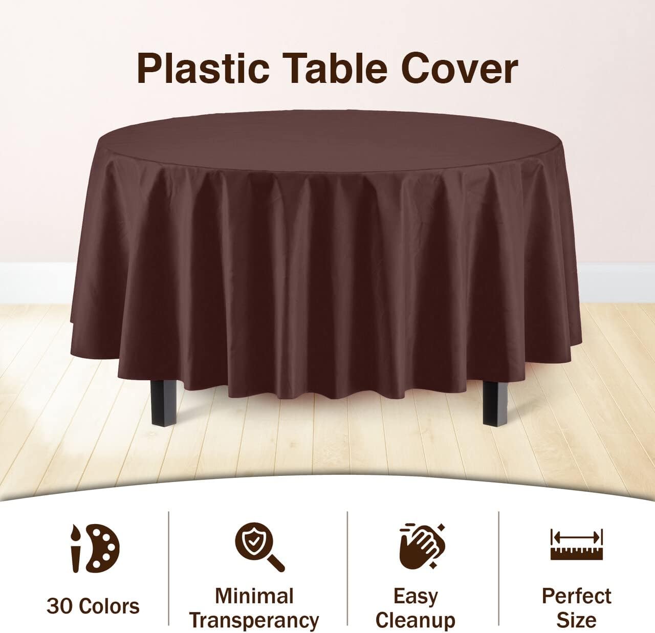 12-Pack Premium Plastic Tablecloth 54in. x 108in. Rectangle Table Cover - Dark Blue - Colors B
