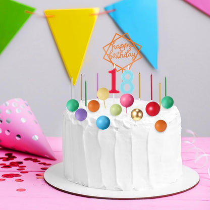 Yerliker 34 Pcs Happy Birthday Cake Toppers Decorations Birthday Candles DIY Cake Decor for Men Women Wedding Anniversary(Gold)