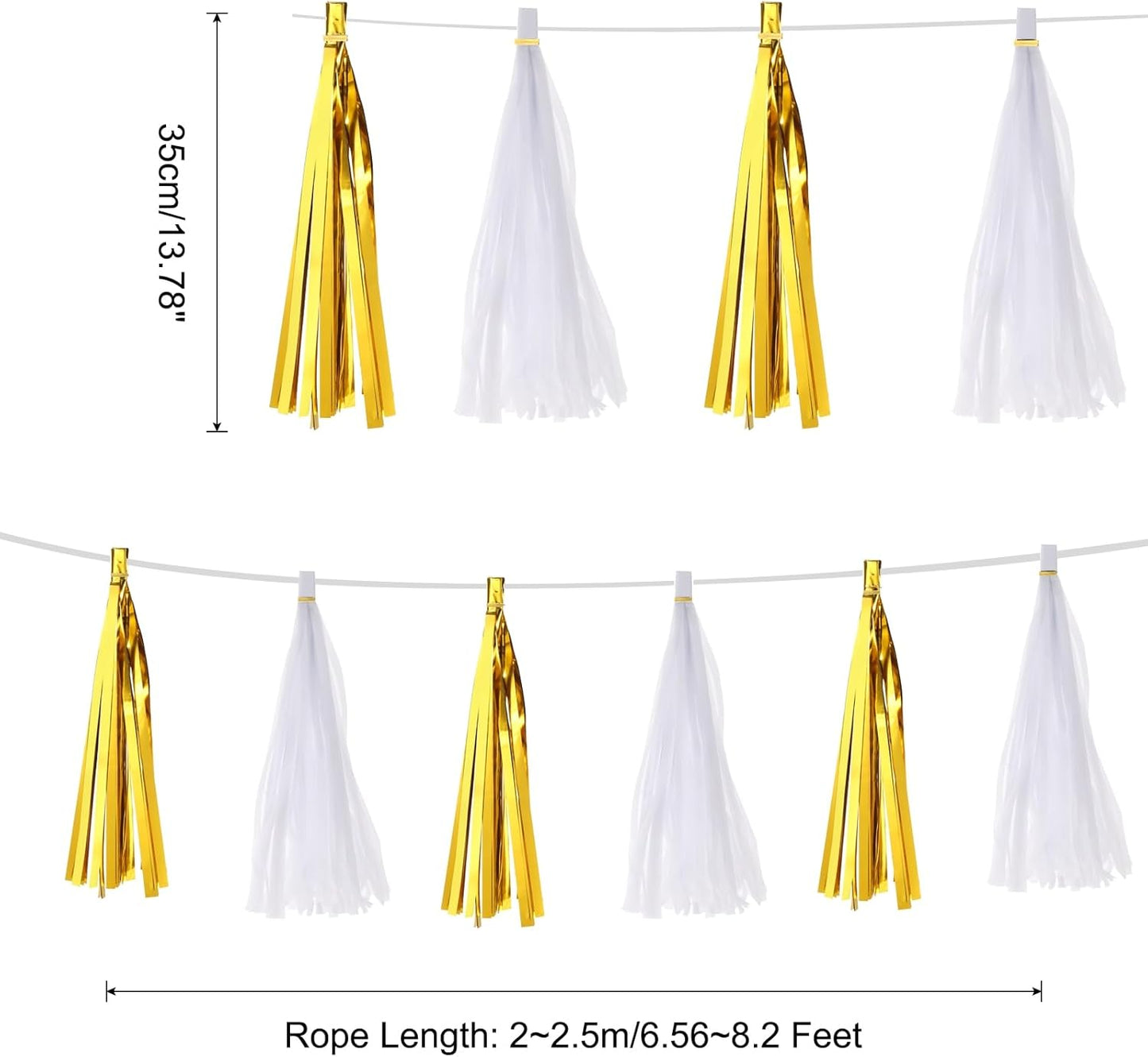 MECCANIXITY 20Pcs Light Blue Tassel Garland Banner with Rope Tissue Paper Tassels Party DIY Kits for Anniversary Wedding Birthday Party